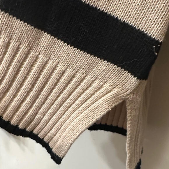 Evereve Striped Beige and Black Women's Sweater - Picture 3 of 5